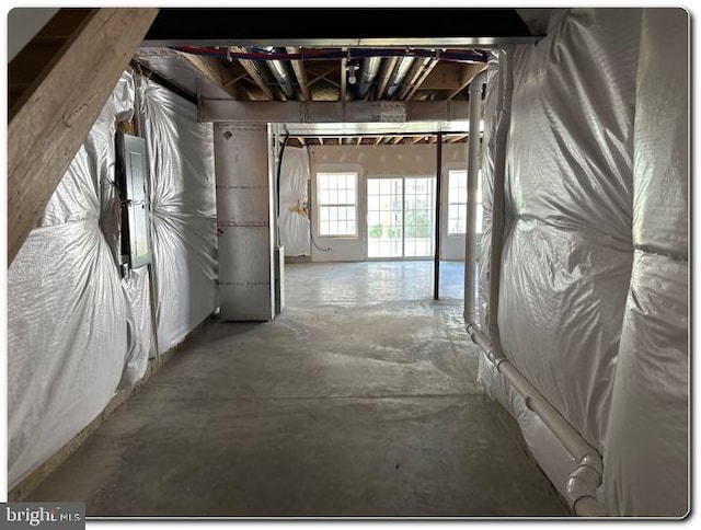 hallway featuring concrete flooring