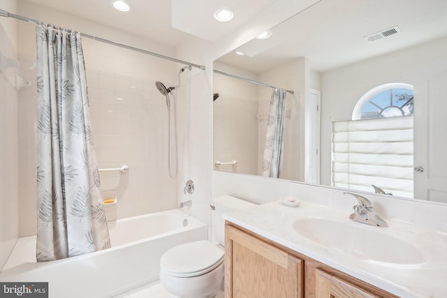 15303 Glastonbury Way, Upper Marlboro, MD 20774 - bathroom featuring shower / bath combo, toilet, recessed lighting, and vanity