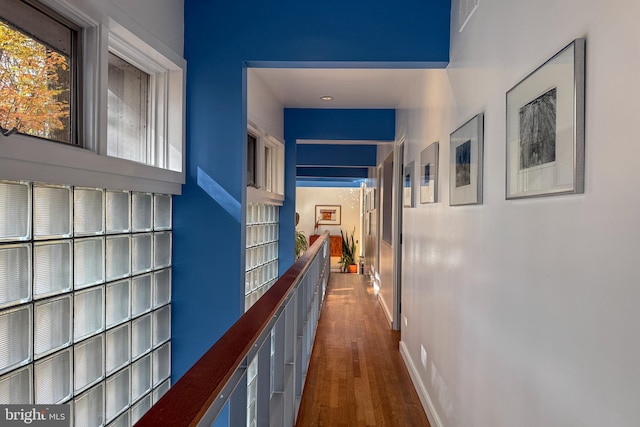 hall featuring dark hardwood / wood-style flooring