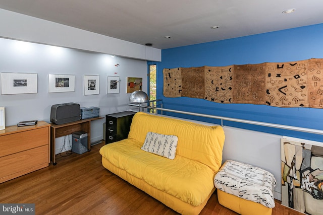 bedroom featuring dark wood-type flooring