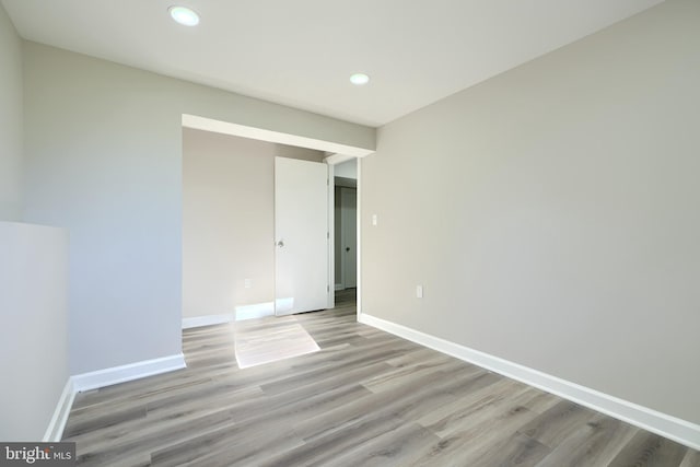 empty room featuring light hardwood / wood-style floors