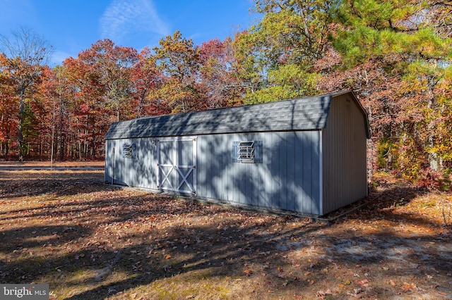 view of shed