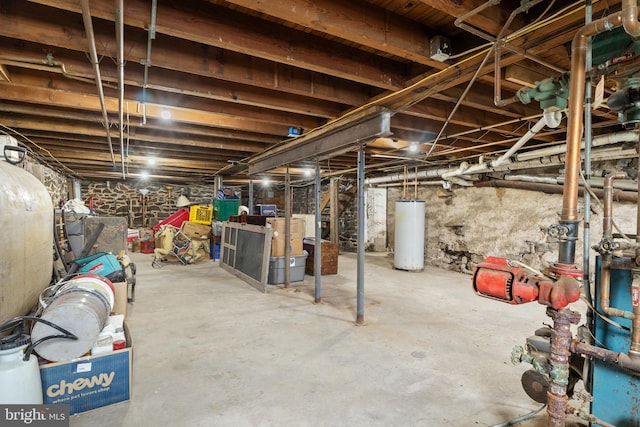 basement with gas water heater