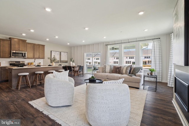 living room featuring hardwood / wood-style flooring