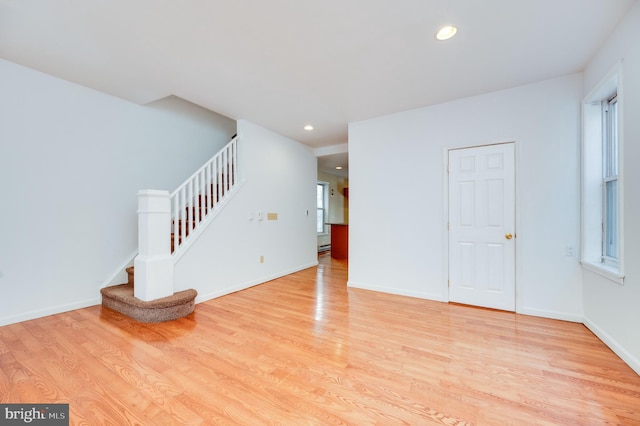 empty room featuring light wood-type flooring