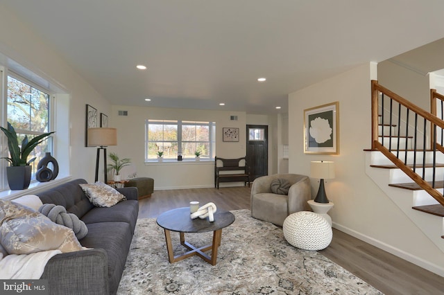 living room featuring hardwood / wood-style floors