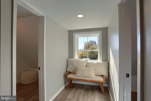 sitting room featuring light wood-type flooring