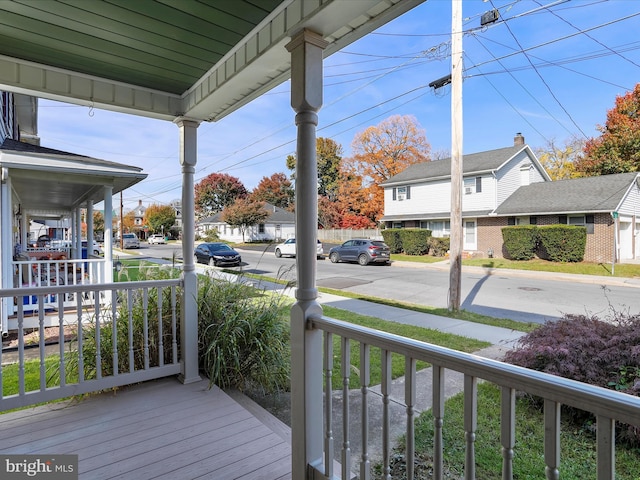 deck with a porch