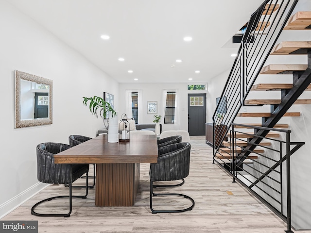 dining room featuring light wood-type flooring