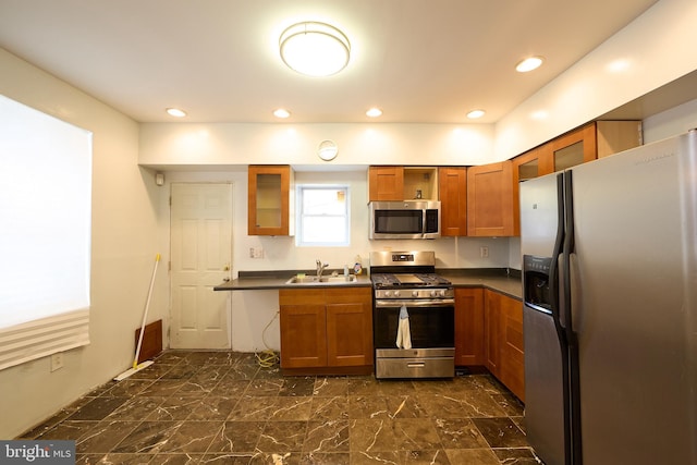 kitchen with stainless steel appliances and sink