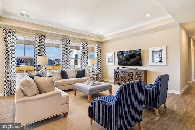 living room featuring hardwood / wood-style flooring