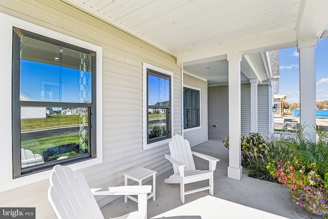 view of patio featuring covered porch