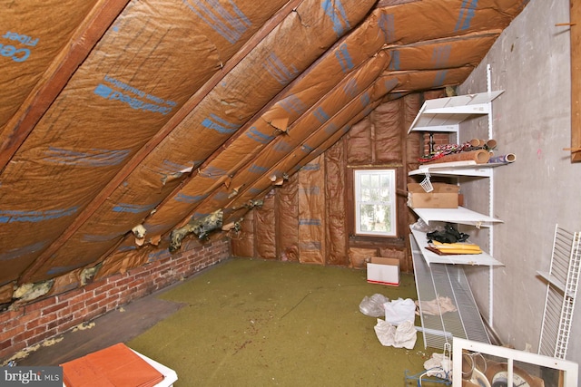 view of unfinished attic