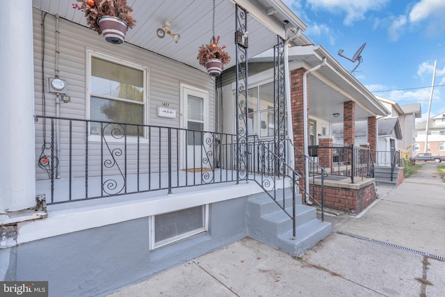 exterior space with covered porch