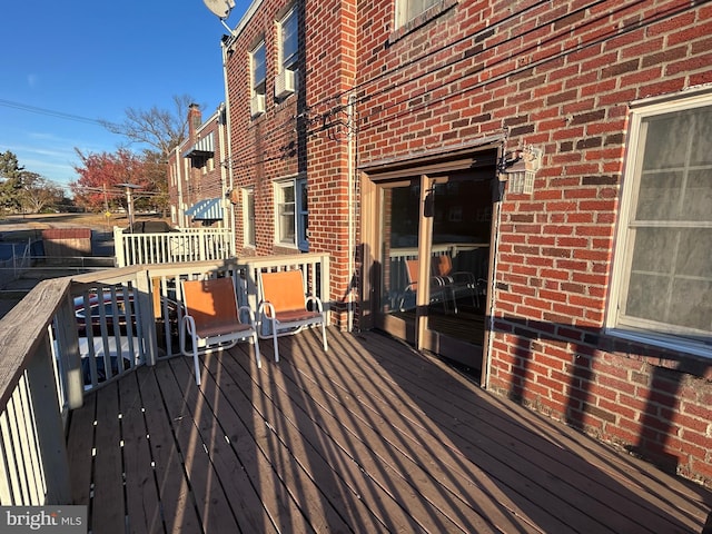 wooden terrace with cooling unit