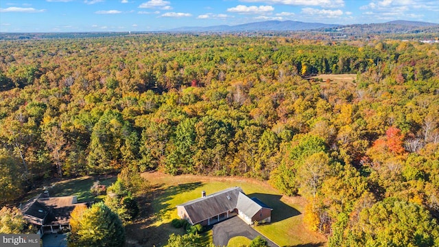 aerial view featuring a mountain view