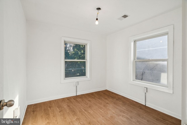 empty room featuring wood-type flooring