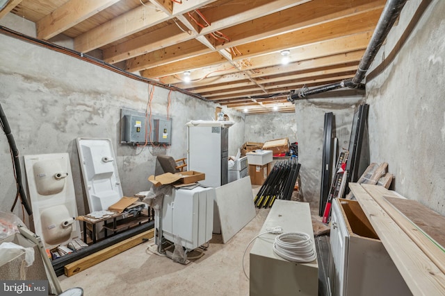 basement featuring electric panel