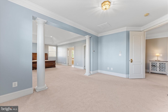 20069 Forest Farm Ln, Ashburn, VA 20147 - interior space featuring ornamental molding, carpet, baseboards, and ornate columns