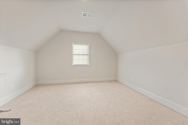 20069 Forest Farm Ln, Ashburn, VA 20147 - bonus room with baseboards, visible vents, light colored carpet, and vaulted ceiling