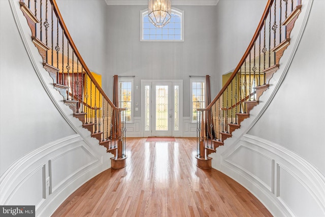 20069 Forest Farm Ln, Ashburn, VA 20147 - entryway featuring stairway, a wealth of natural light, and a decorative wall