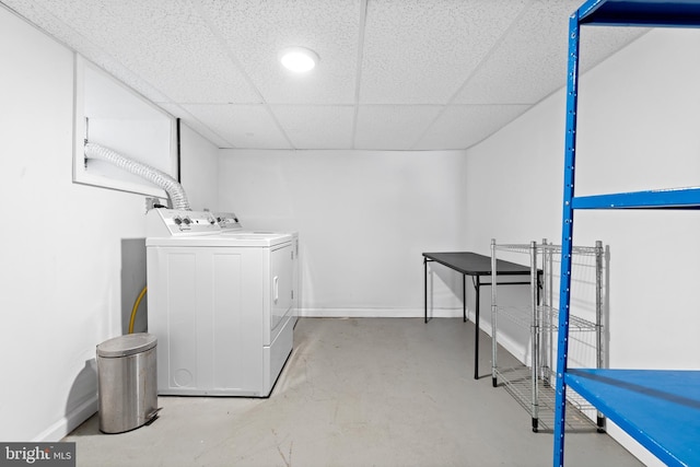 laundry area with independent washer and dryer