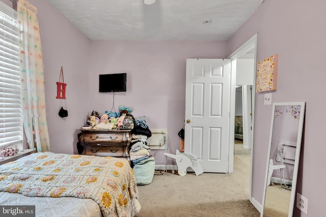 bedroom with carpet