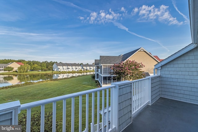 balcony with a water view