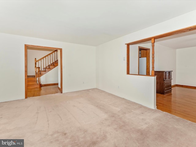 unfurnished room featuring light hardwood / wood-style flooring