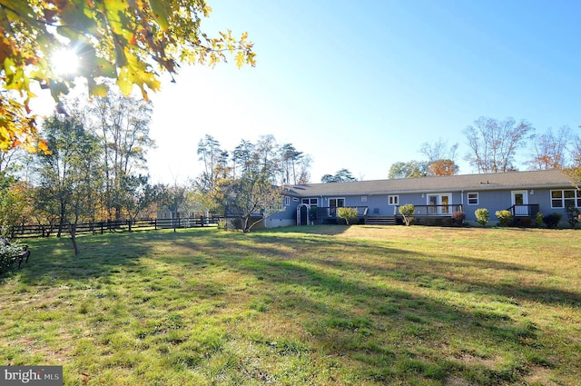 view of yard featuring a deck