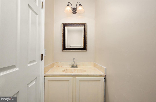 39 Admiral Ave, Ocean Pines, MD 21811 - bathroom featuring vanity and a chandelier