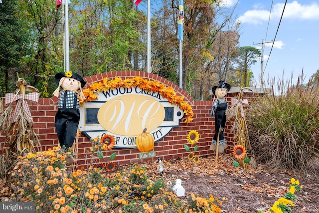 view of community sign