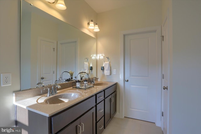 bathroom featuring vanity and tile patterned floors