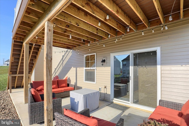 view of patio with an outdoor hangout area