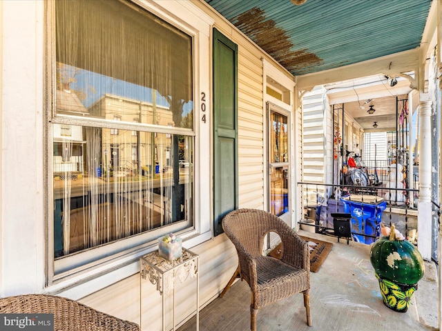 view of patio featuring covered porch