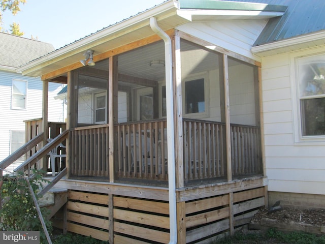 deck featuring a sunroom