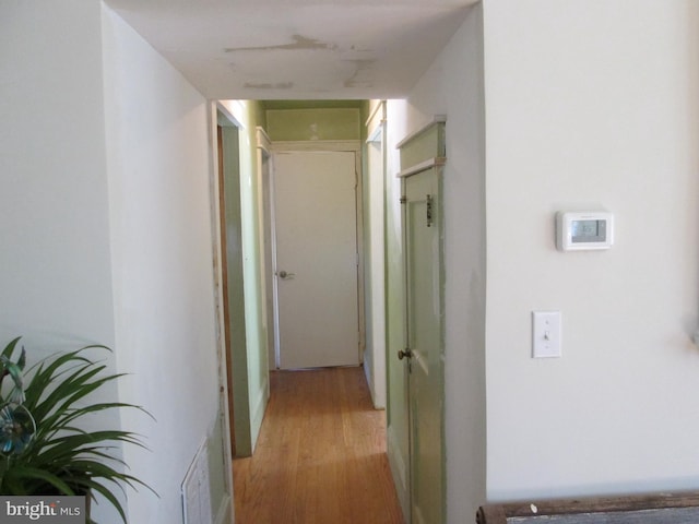 hall featuring light hardwood / wood-style flooring