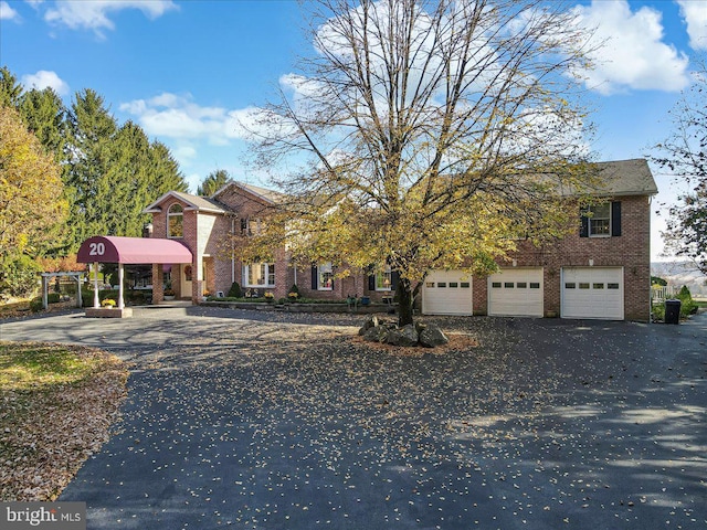 view of front of house with a garage