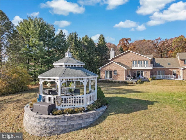 view of yard featuring a gazebo