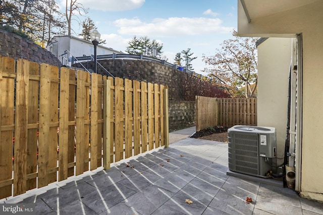 view of patio / terrace featuring central AC