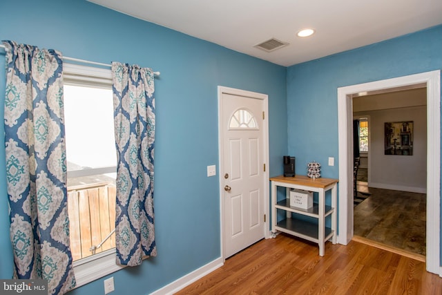 57 N Franklin St, Lambertville, NJ 08530 - foyer entrance featuring baseboards, recessed lighting, visible vents, and wood finished floors