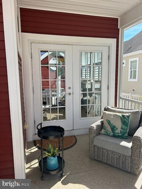 doorway with french doors