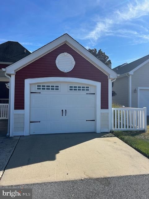 view of garage