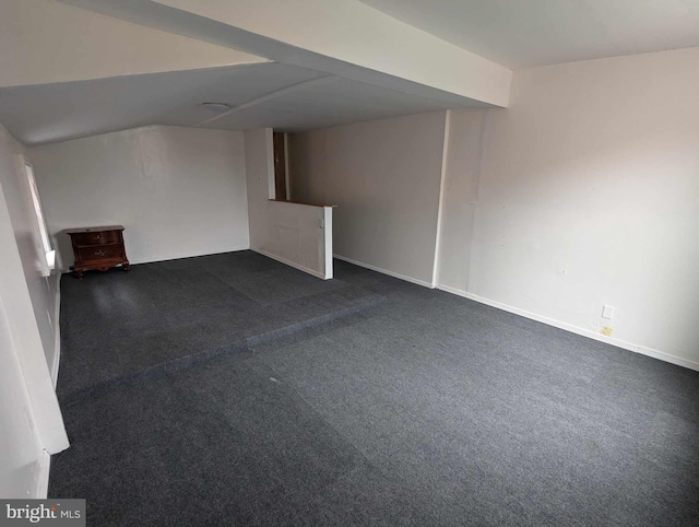 interior space with dark carpet