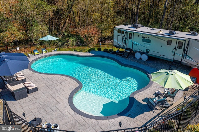 view of pool with a patio area