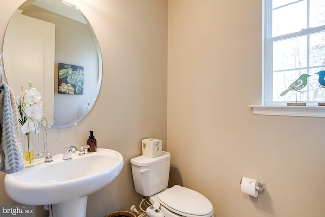 bathroom with toilet and sink