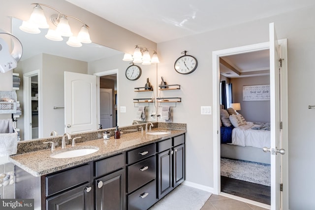 bathroom featuring vanity and tile patterned floors