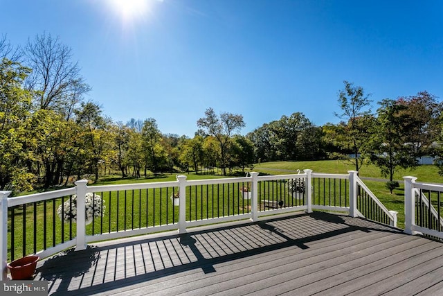 deck with a lawn