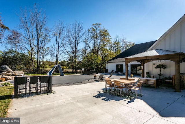 view of patio / terrace featuring a gazebo