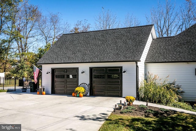 view of garage